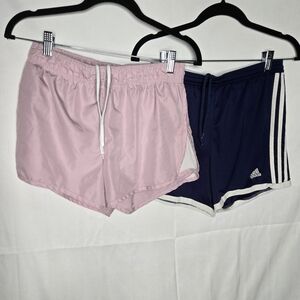 Small Women Athletic Shorts Bundle – Light Pink & Navy Blue Sport Running Short